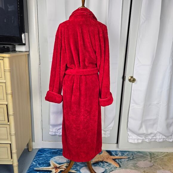 Vintage Bath & Body Works Red Plush Robe Size L/XL - Picture 5 of 6